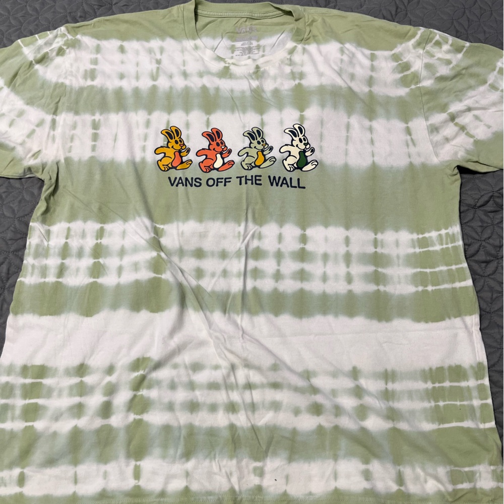 Vans Green and White Tie-Dye T-Shirt